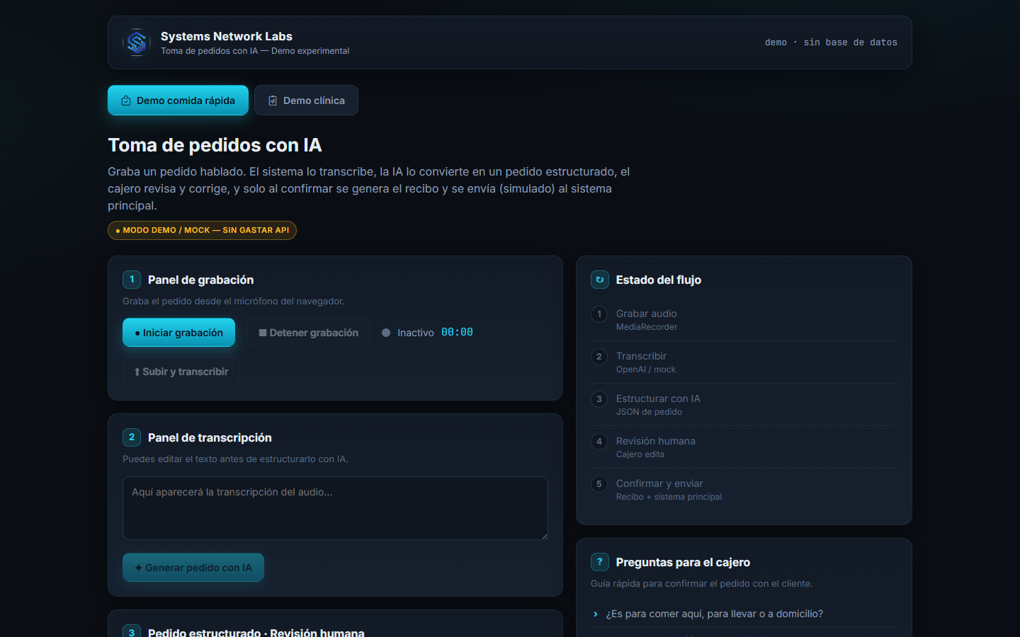Captura del prototipo de transcripcion de voz con IA